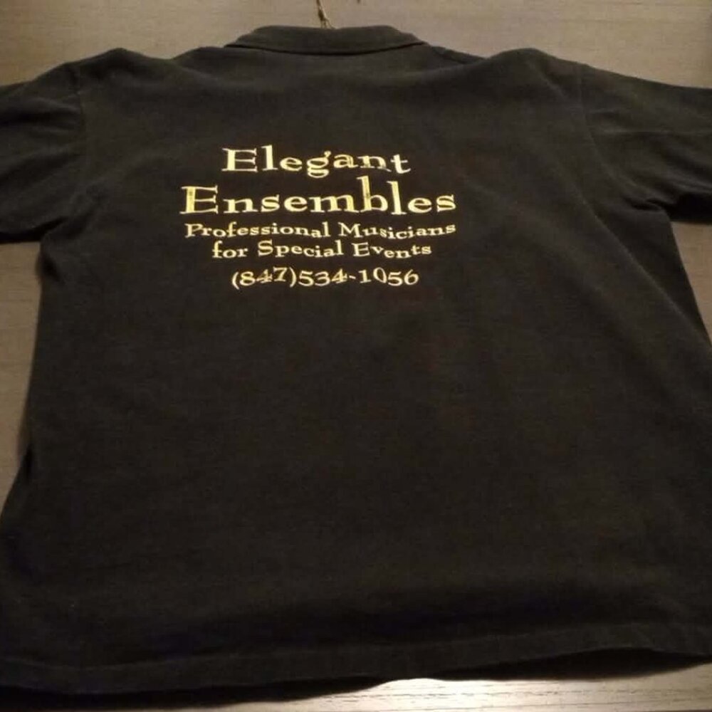 Vintage Men's Polo Shirt with Distressed Graphics on Back ... Size Large